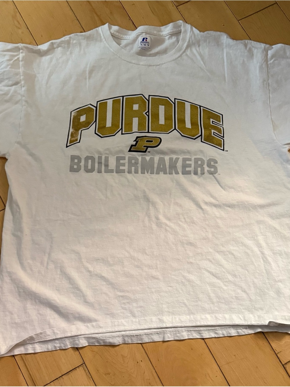 Russell Athletic White Purdue Boilermakers Logo T-Shirt